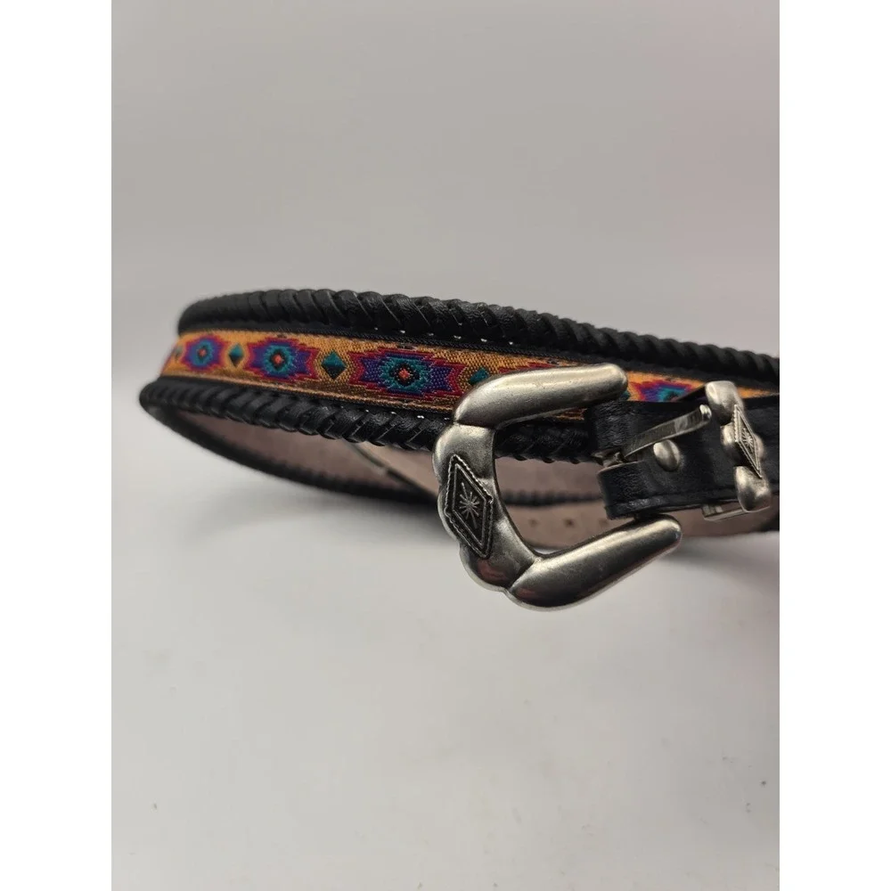 Vintage 1990s Southwestern Style Leather Belt Xlarge 41